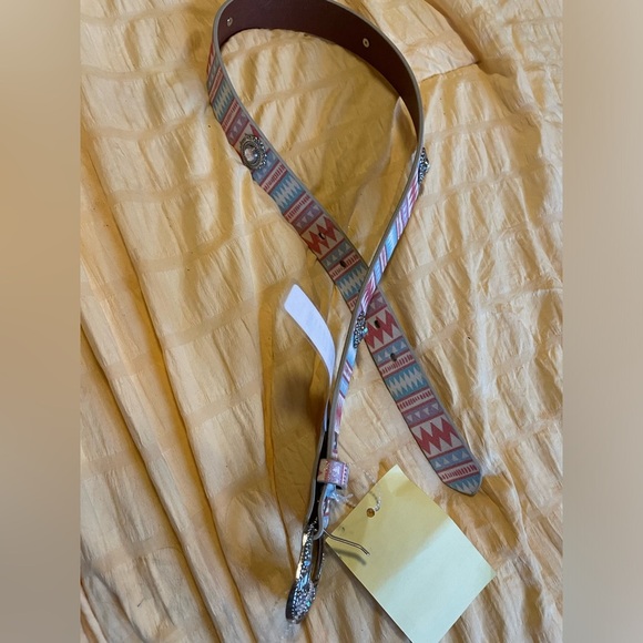 NWTS Angel Ranch Western Belt Aztec Cowgirl Rodeo size 26 Kids 10 12 14 16 - Picture 1 of 4